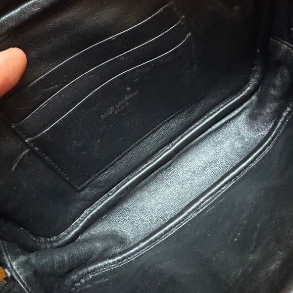 Saint Laurent Black Lou Mini Leather Shoulder Bag - Picture 11 of 11